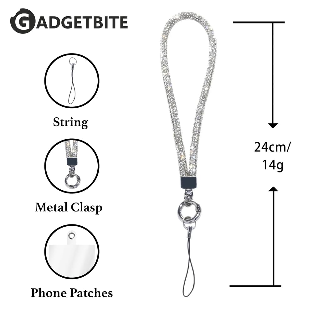 Small Diamond Charm Phone Lanyard: Stylish Cross-Body Mobile Holder Strap, Hands-Free Neck Chain Accessory, Ideal for iPhone & Most Smartphones with Charms for Phone Cases