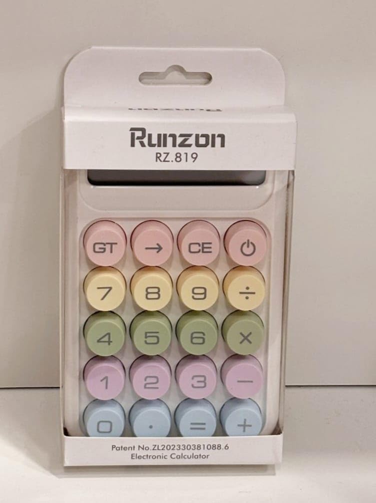 Runzon RZ 819 Colourful Mechanical Key Electronic Calculator - Yellow