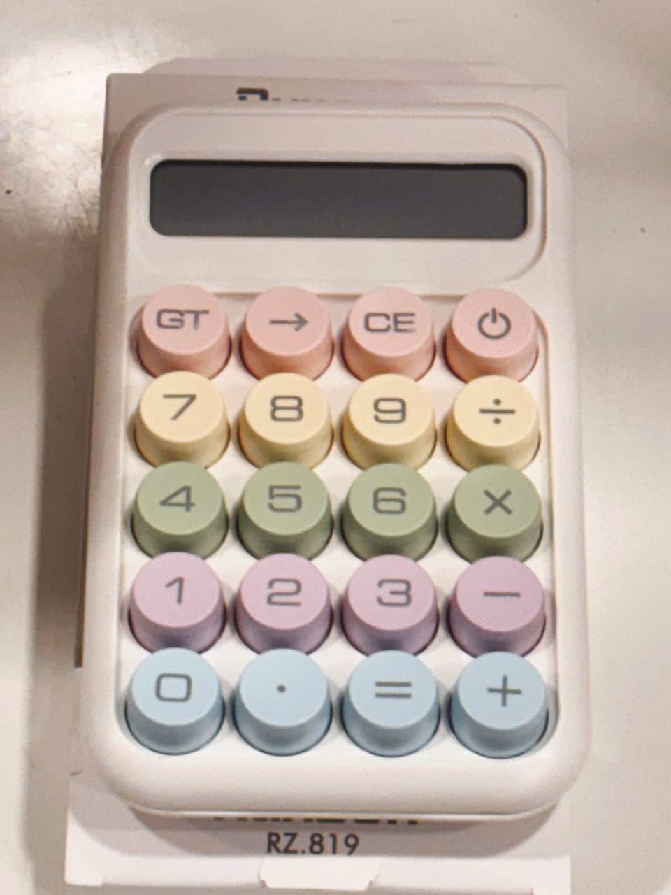 Runzon RZ 819 Colourful Mechanical Key Electronic Calculator - Yellow