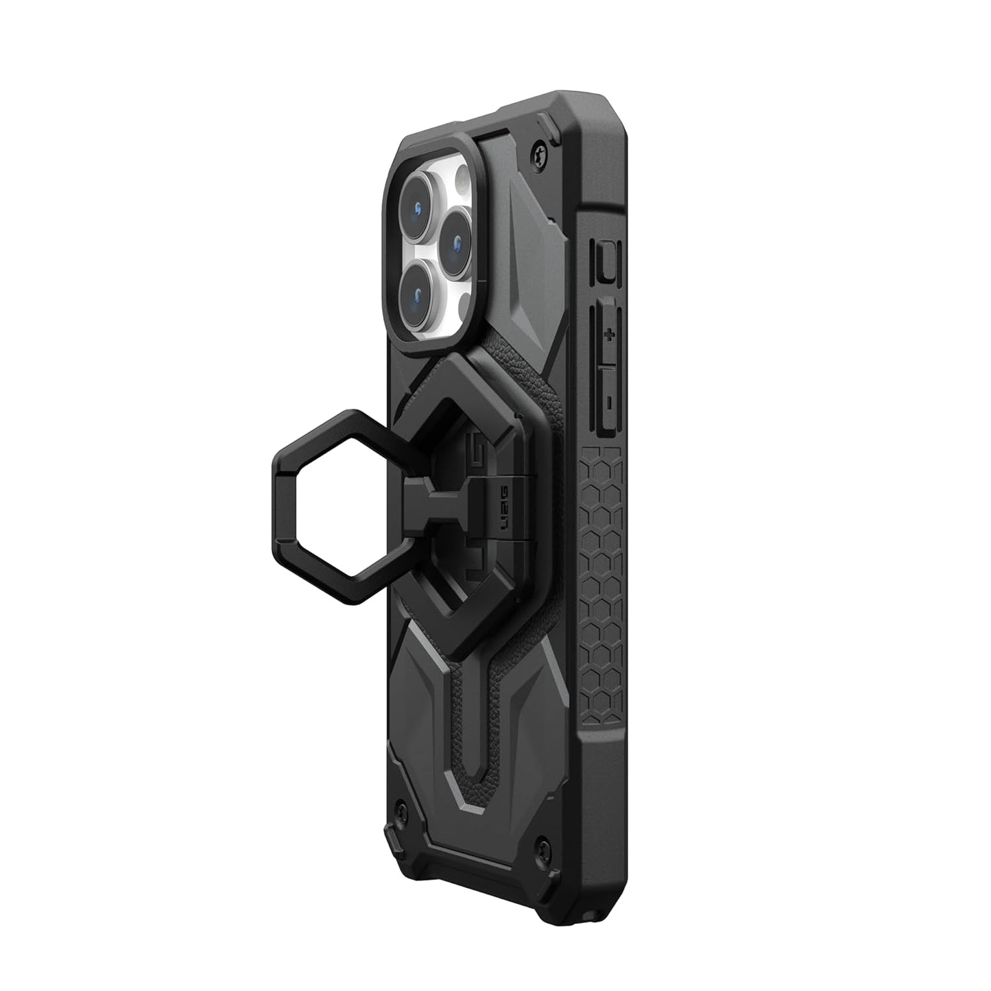 Urban Armor Gear UAG Magnetic Phone Ring Stand Compatible with Mag-Safe Magnet, Removable Metal Finger Ring Grip & 360 Rotation Adjustable Kickstand for iPhone 15/14/13, Galaxy S24/S23/S22 - Black