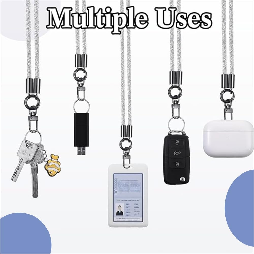 Small Diamond Charm Phone Lanyard: Stylish Cross-Body Mobile Holder Strap, Hands-Free Neck Chain Accessory, Ideal for iPhone & Most Smartphones with Charms for Phone Cases