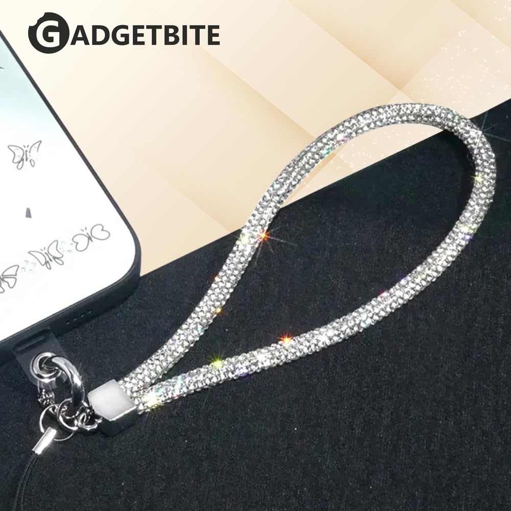 Small Diamond Charm Phone Lanyard: Stylish Cross-Body Mobile Holder Strap, Hands-Free Neck Chain Accessory, Ideal for iPhone & Most Smartphones with Charms for Phone Cases