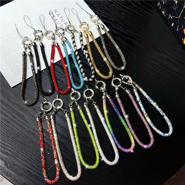 Small Diamond Charm Phone Lanyard: Stylish Cross-Body Mobile Holder Strap, Hands-Free Neck Chain Accessory, Ideal for iPhone & Most Smartphones with Charms for Phone Cases