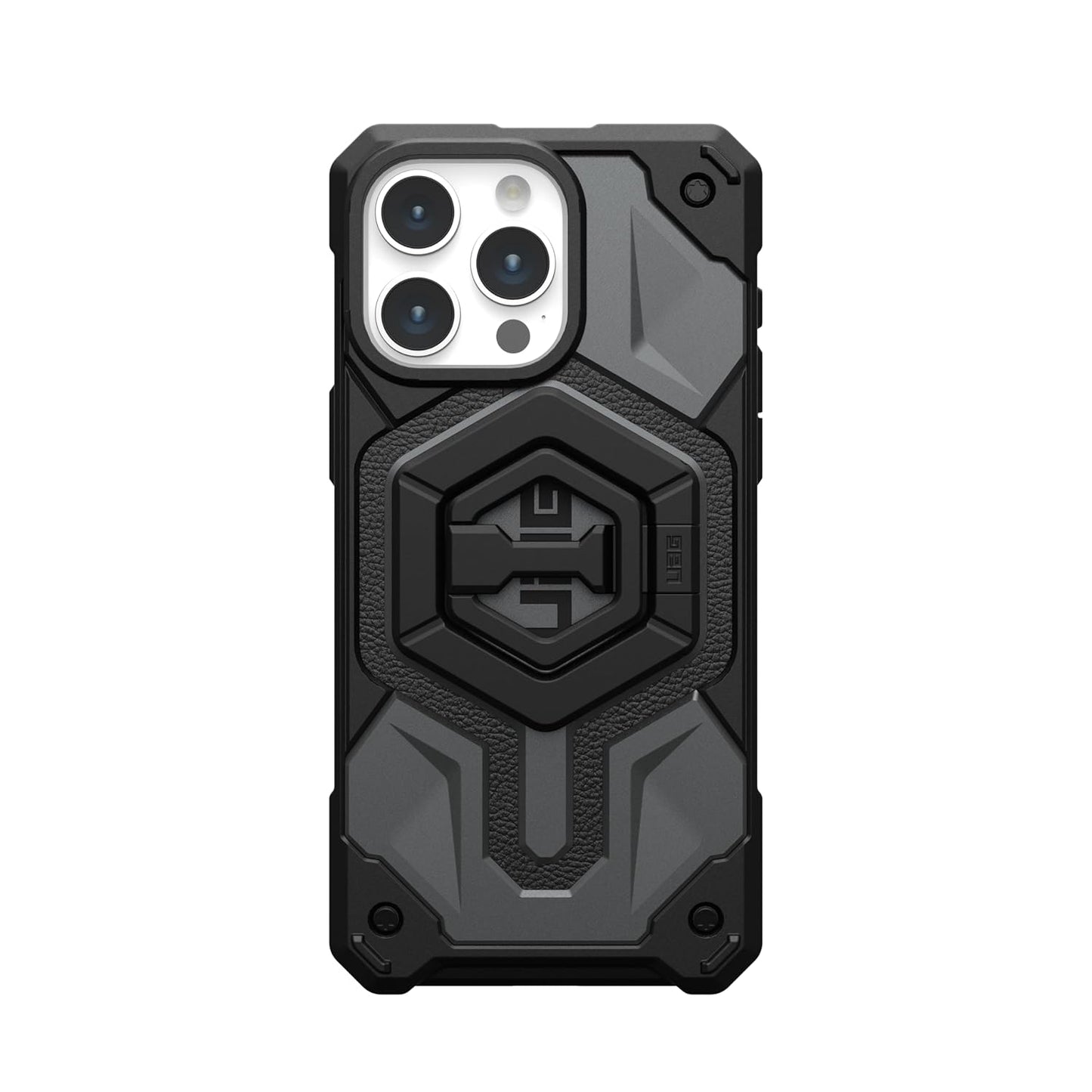 Urban Armor Gear UAG Magnetic Phone Ring Stand Compatible with Mag-Safe Magnet, Removable Metal Finger Ring Grip & 360 Rotation Adjustable Kickstand for iPhone 15/14/13, Galaxy S24/S23/S22 - Black