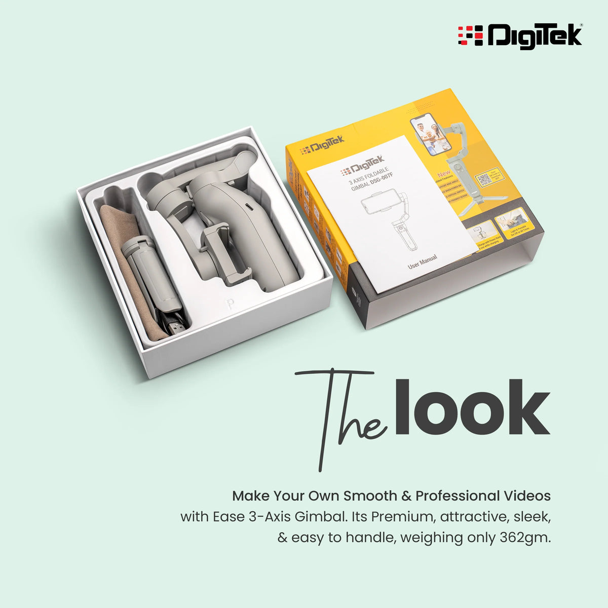 Digitek DSG 008F Pro 3 Axis Foldable Smartphone Gimbal