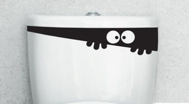 black cartoon pattern toilet seat sticker