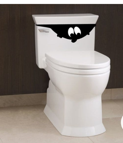 black cartoon pattern toilet seat sticker