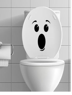 black cartoon pattern toilet seat sticker