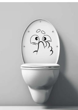 black cartoon pattern toilet seat sticker