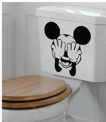 black cartoon pattern toilet seat sticker