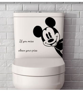 black cartoon pattern toilet seat sticker