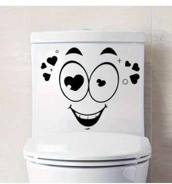 black cartoon pattern toilet seat sticker