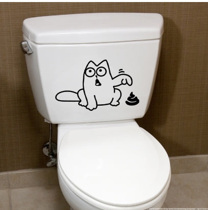 black cartoon pattern toilet seat sticker