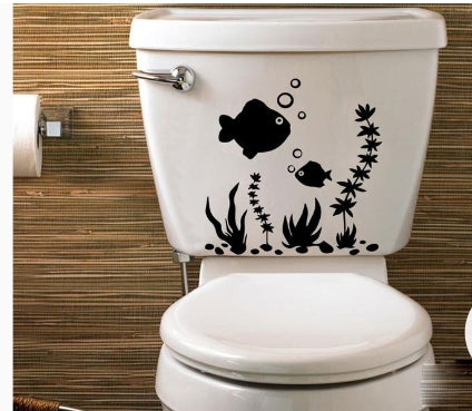 black cartoon pattern toilet seat sticker