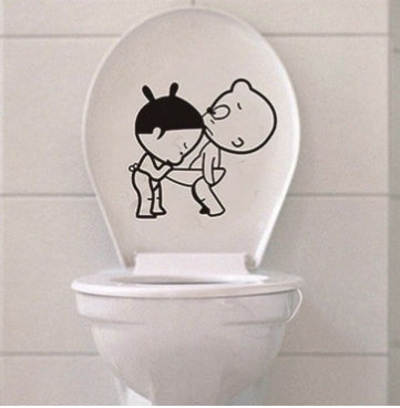 black cartoon pattern toilet seat sticker