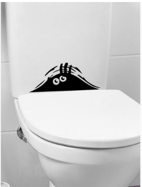 black cartoon pattern toilet seat sticker