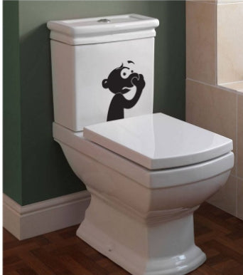 black cartoon pattern toilet seat sticker