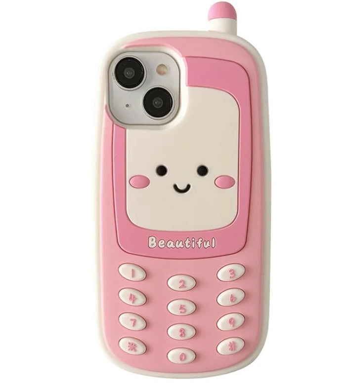 Cute blush pink phone shaped phone case