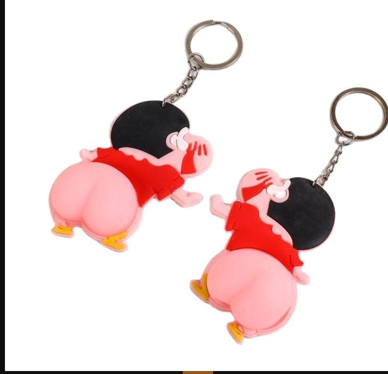 New Cartoon Shin-chan keychain Cute Butt Keychain Silicone