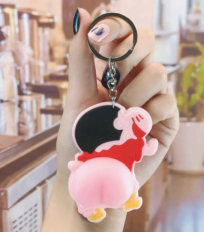 New Cartoon Shin-chan keychain Cute Butt Keychain Silicone
