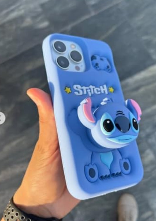 Stitch Compatible with iPhone 15 Pro Max Girls Case 3D Cute with Holder Full Protective