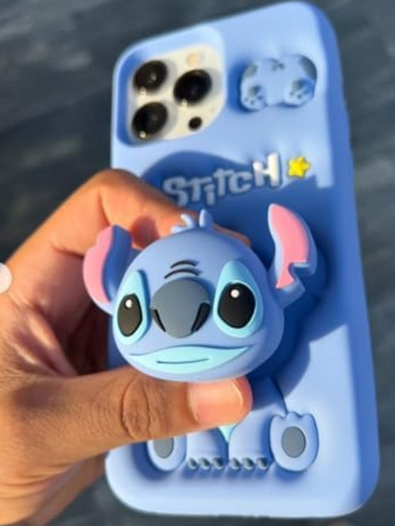 Stitch Compatible with iPhone 15 Pro Max Girls Case 3D Cute with Holder Full Protective