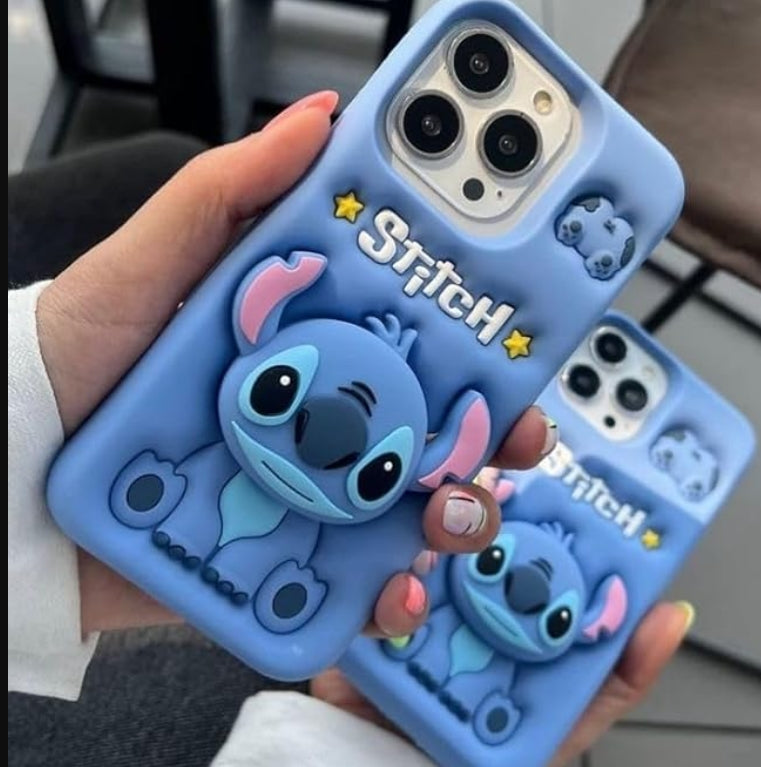 Stitch Compatible with iPhone 15 Pro Max Girls Case 3D Cute with Holder Full Protective