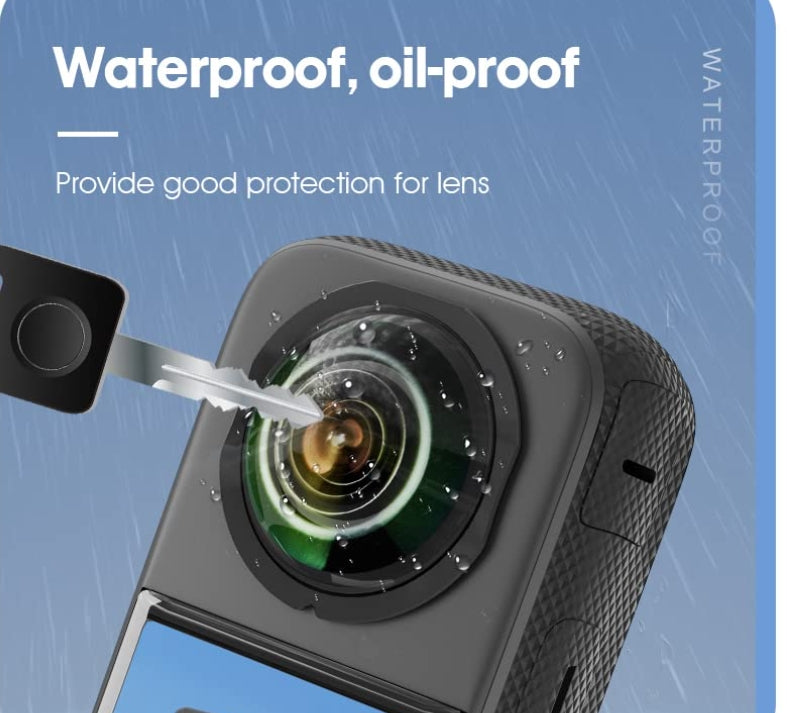 Lens Guard Protector Cover for Insta360 X3 Action Camera, 2PCS PC Lens Cap with Cleaning Cloth