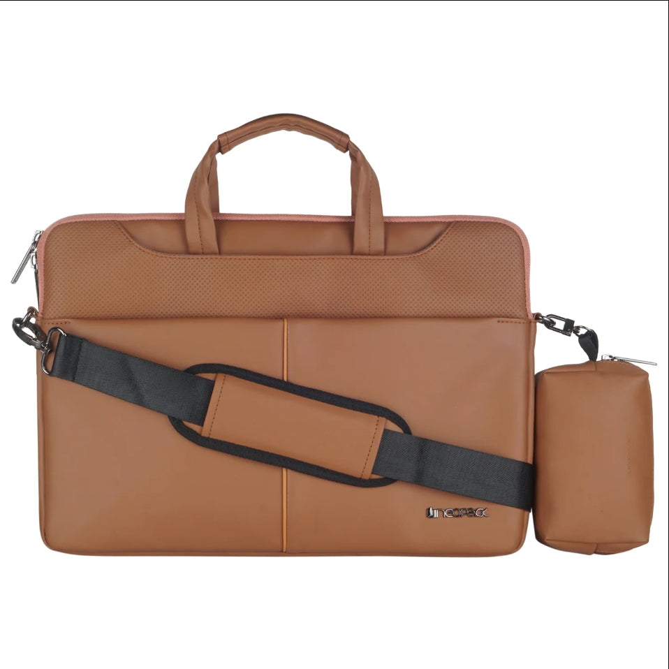 Neopack Leather Sleeve with Pouch for Upto 14.2" Macbooks (Tan)