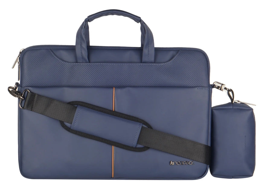 Neopack Fox Leather bag Sleeve with Pouch for Upto 16.2" Macbooks (Blue) Size - 13" Fit: 14.2 "MacBook and 13" Laptop / 15 "Fit: 16.2" MacBook and 15 "Pop]