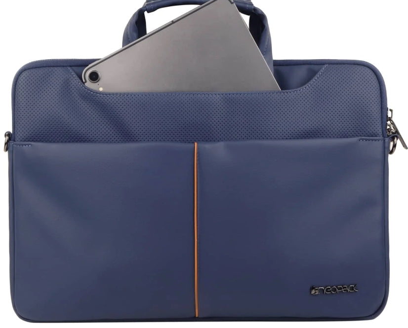 Neopack Fox Leather bag Sleeve with Pouch for Upto 16.2" Macbooks (Blue) Size - 13" Fit: 14.2 "MacBook and 13" Laptop / 15 "Fit: 16.2" MacBook and 15 "Pop]