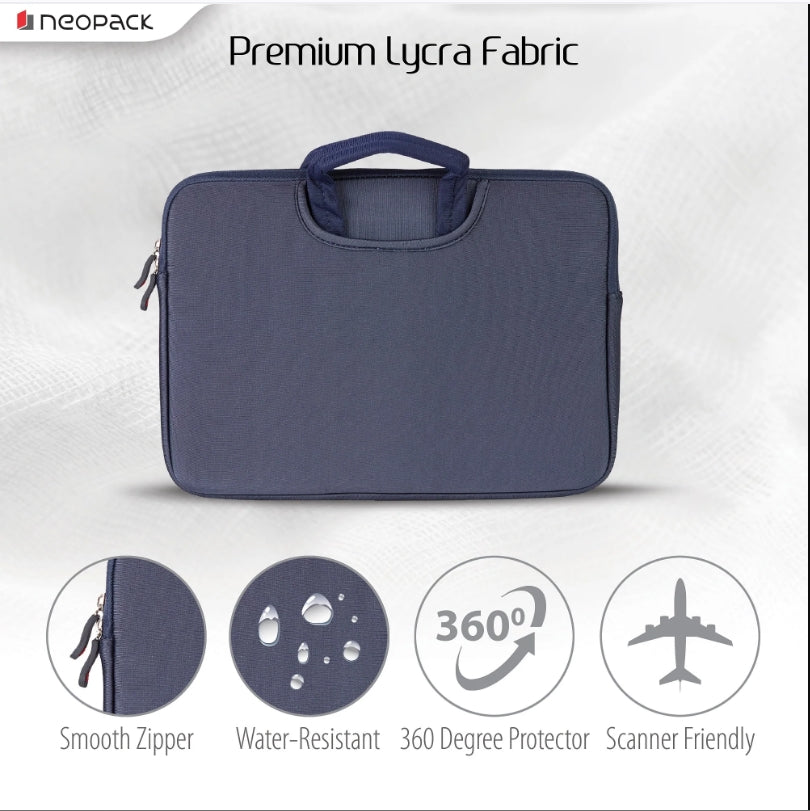 Handle Sleeve bag For Upto 14.2" Macbooks & 13" Laptops (Blue) Neopack