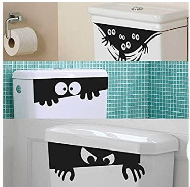 black cartoon pattern toilet seat sticker