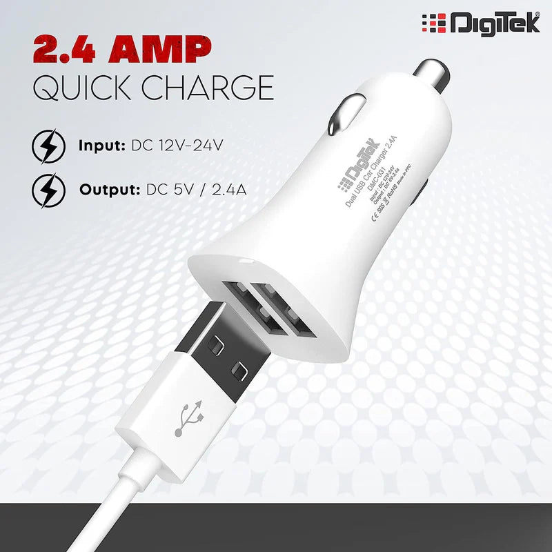 DigiTek Dual USB Car Charger (DMC-031)
