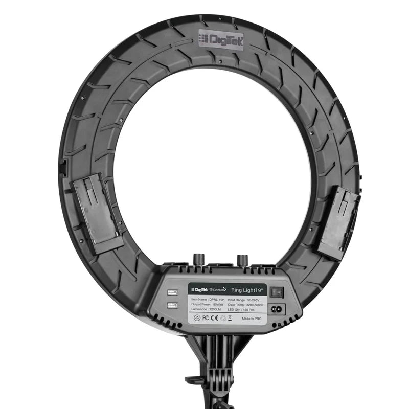 Digitek Platinum (DPRL-19H) Professional LED Ring Light Runs on AC/DC Power with No Shadow apertures, Ideal use for Makeup, Video Shoot, Fashion Photography & Many mor