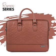 Vaku Luxos® Ramona 15 Inch Laptop Bag Leather Collection Messenger Organizer Shoulder Sling Office Bag for Men & Women With Adjustable Strap for Laptop and MacBook up to 15"