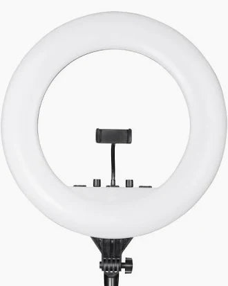 Digitek Platinum (DPRL-19H) Professional LED Ring Light Runs on AC/DC Power with No Shadow apertures, Ideal use for Makeup, Video Shoot, Fashion Photography & Many mor